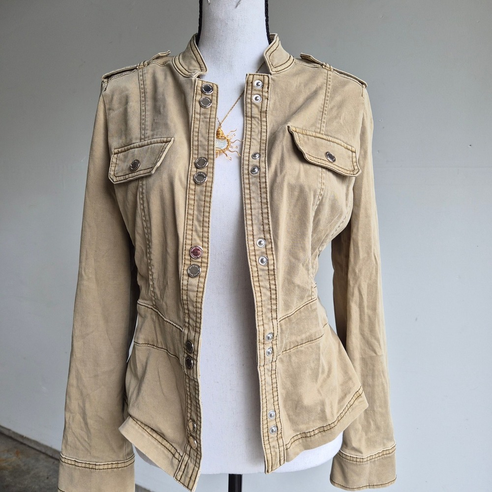 White House Black Market Military Jacket Women 2 Bratzcore Y2K Streetwear Peplum